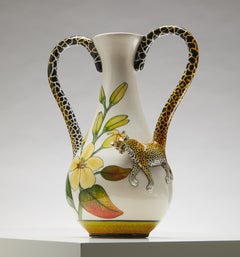 Small Leopard Sculpted Vase
