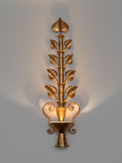 Small Liane Wall Sconce in Antique Gold, by Benediko