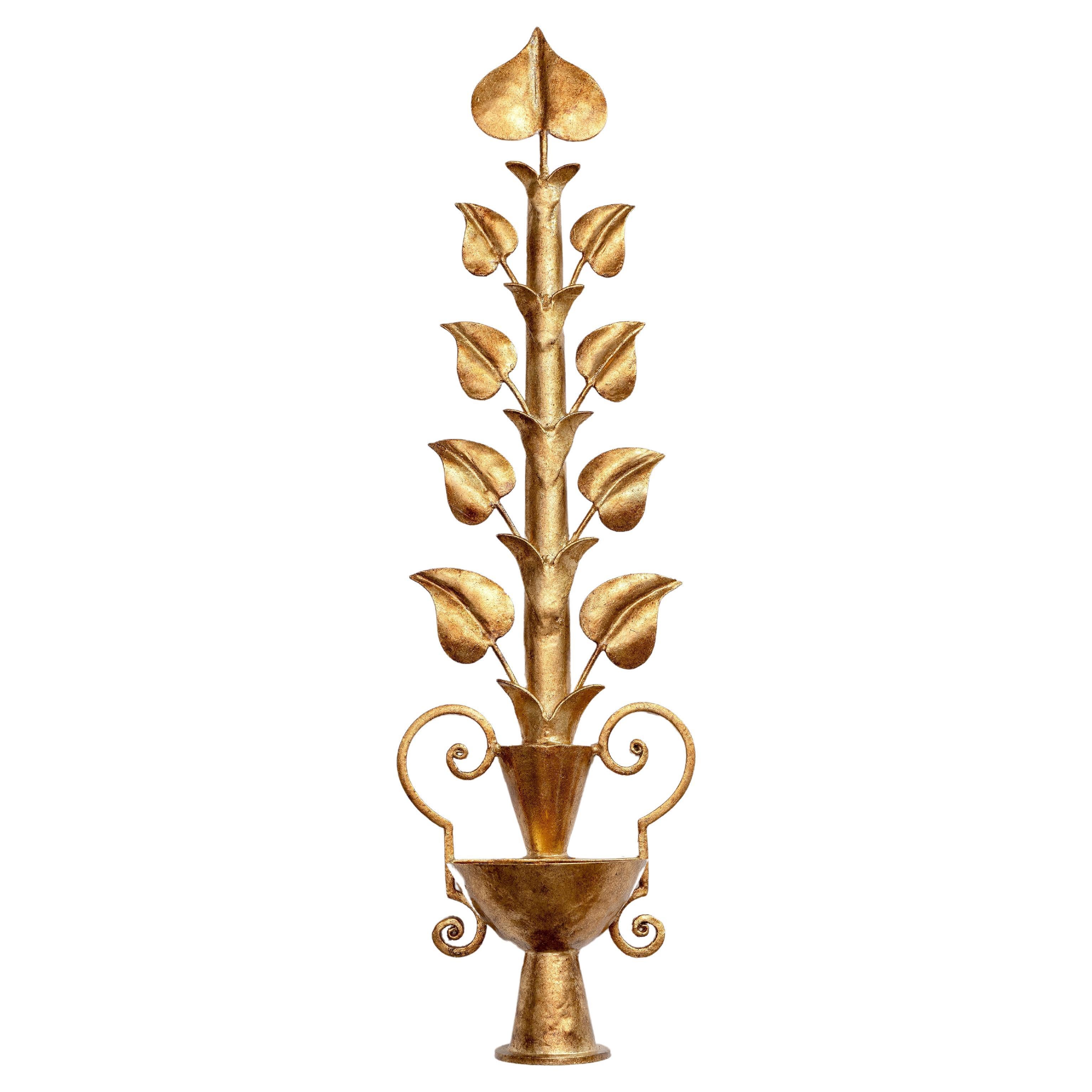 Small Liane Wall Sconce in Antique Gold, by Benediko For Sale