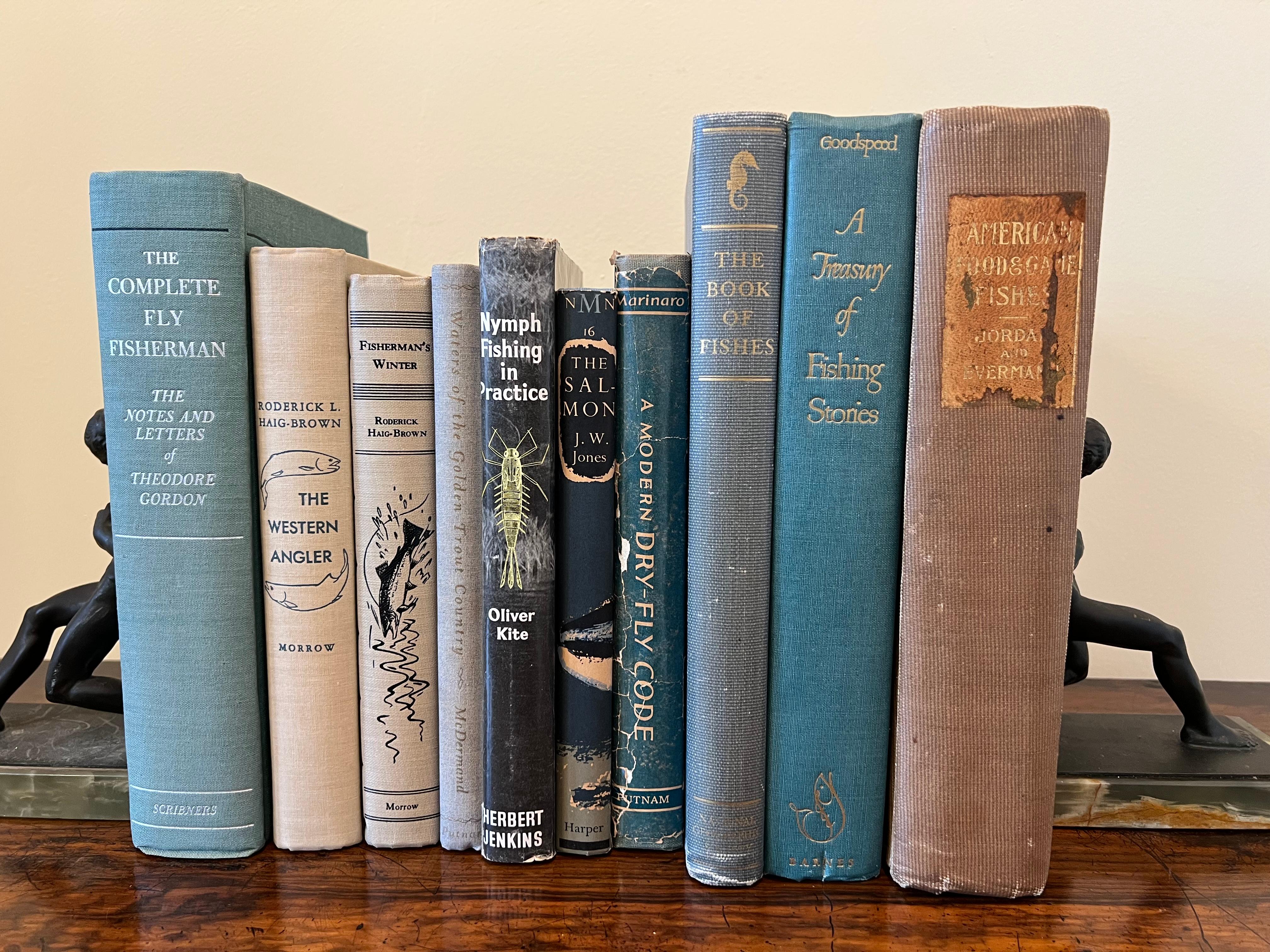 Small Library of Ten Volumes of Vintage Fishing Books Largely First Editions For Sale 7