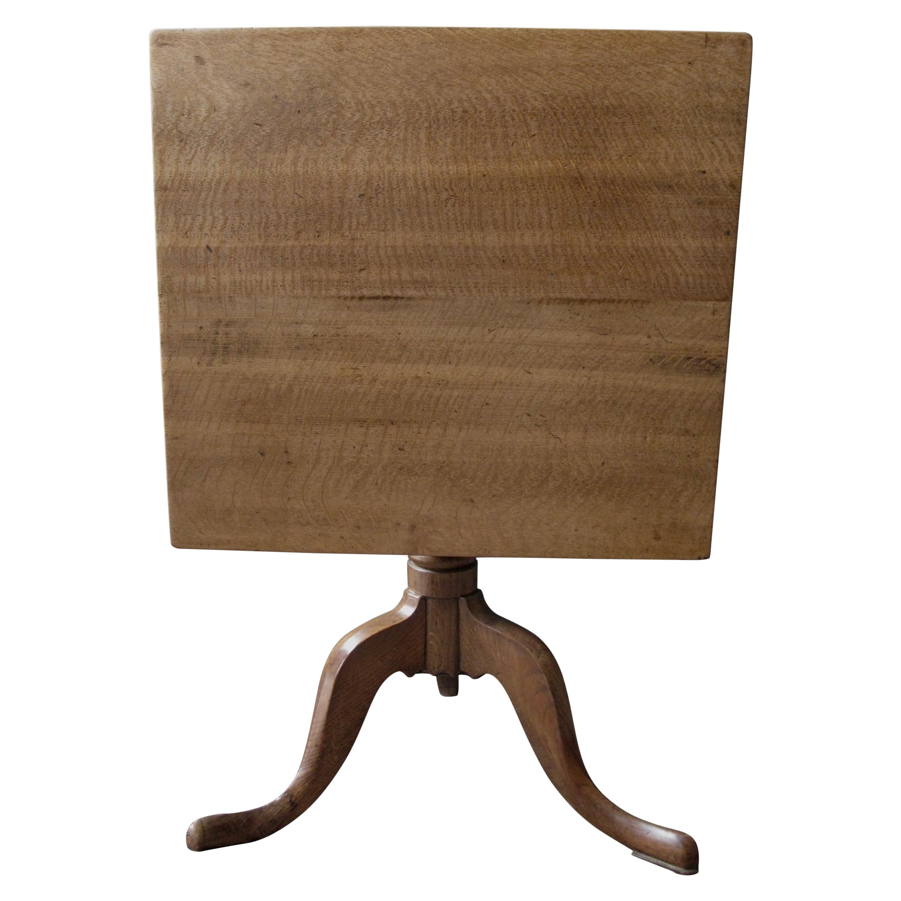 Small Light Oak Tripod Table, Side Table, Coffee Table, Wine, Victorian, English
