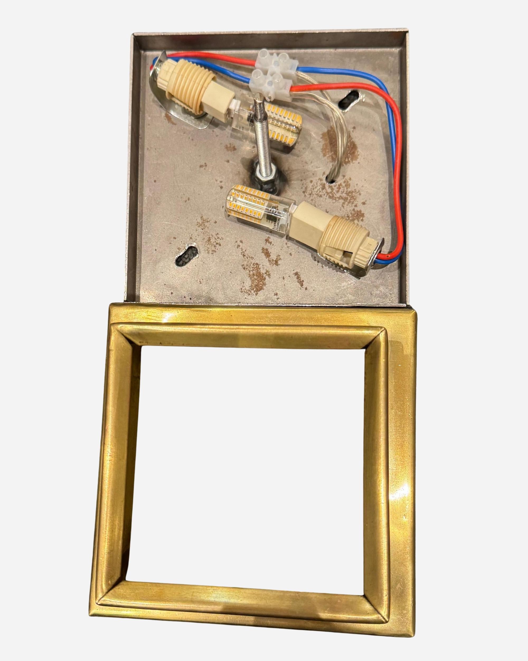 Brass Small lighting sconces, Croatia, circa 1970 For Sale