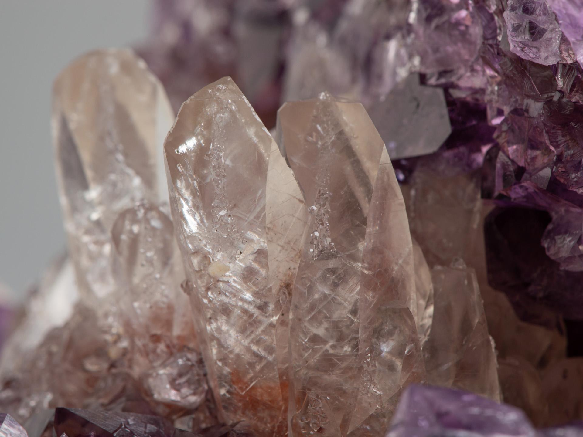 Small Lilac Amethyst Geode with Calcite For Sale 2