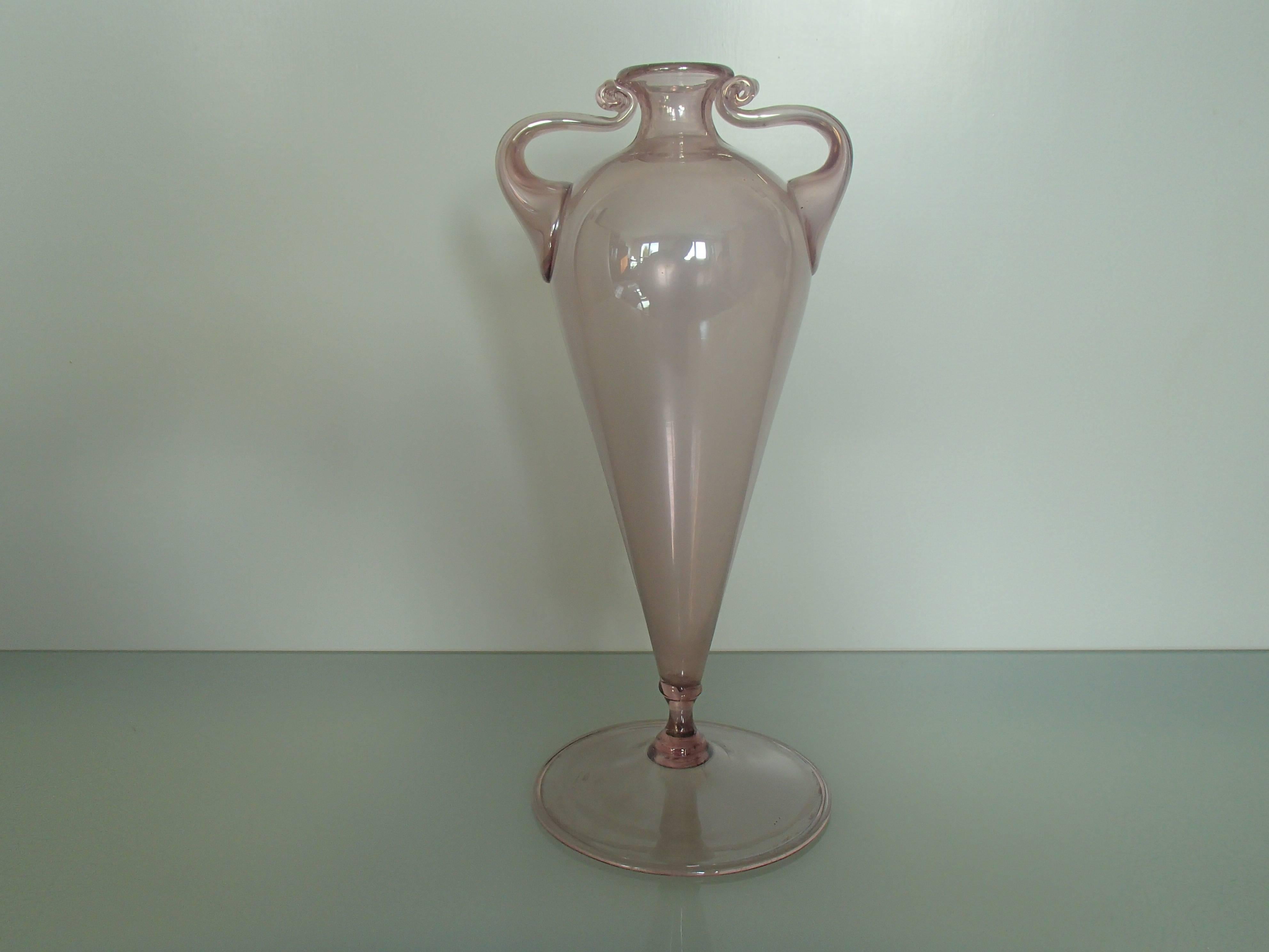 Small lilac vase like an Amphora.
