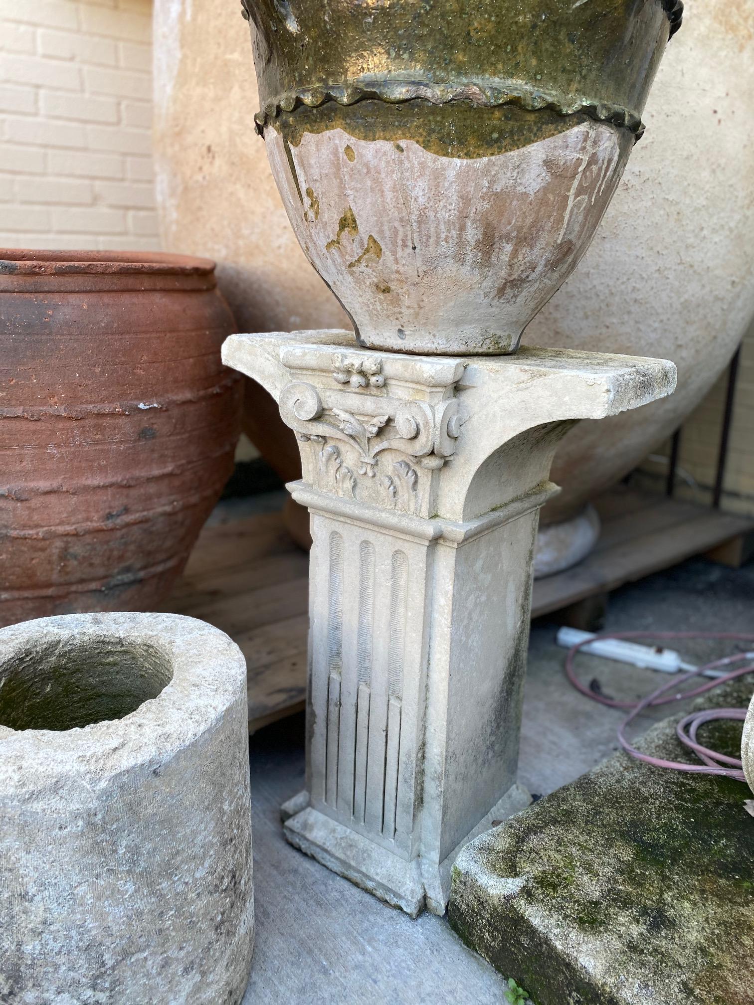 This small, hand-carved, limestone base is imported from France.

Origin: France

Measurements:
20