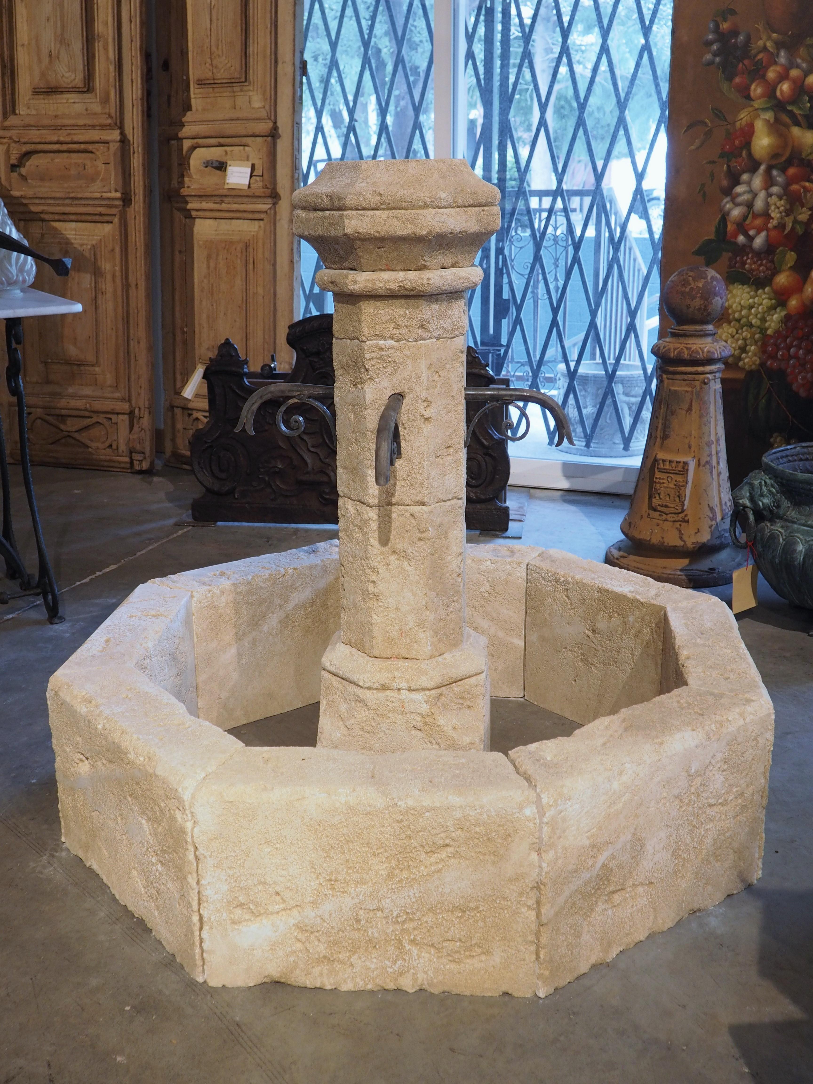 Small Limestone Center Village Fountain from Provence, France 6