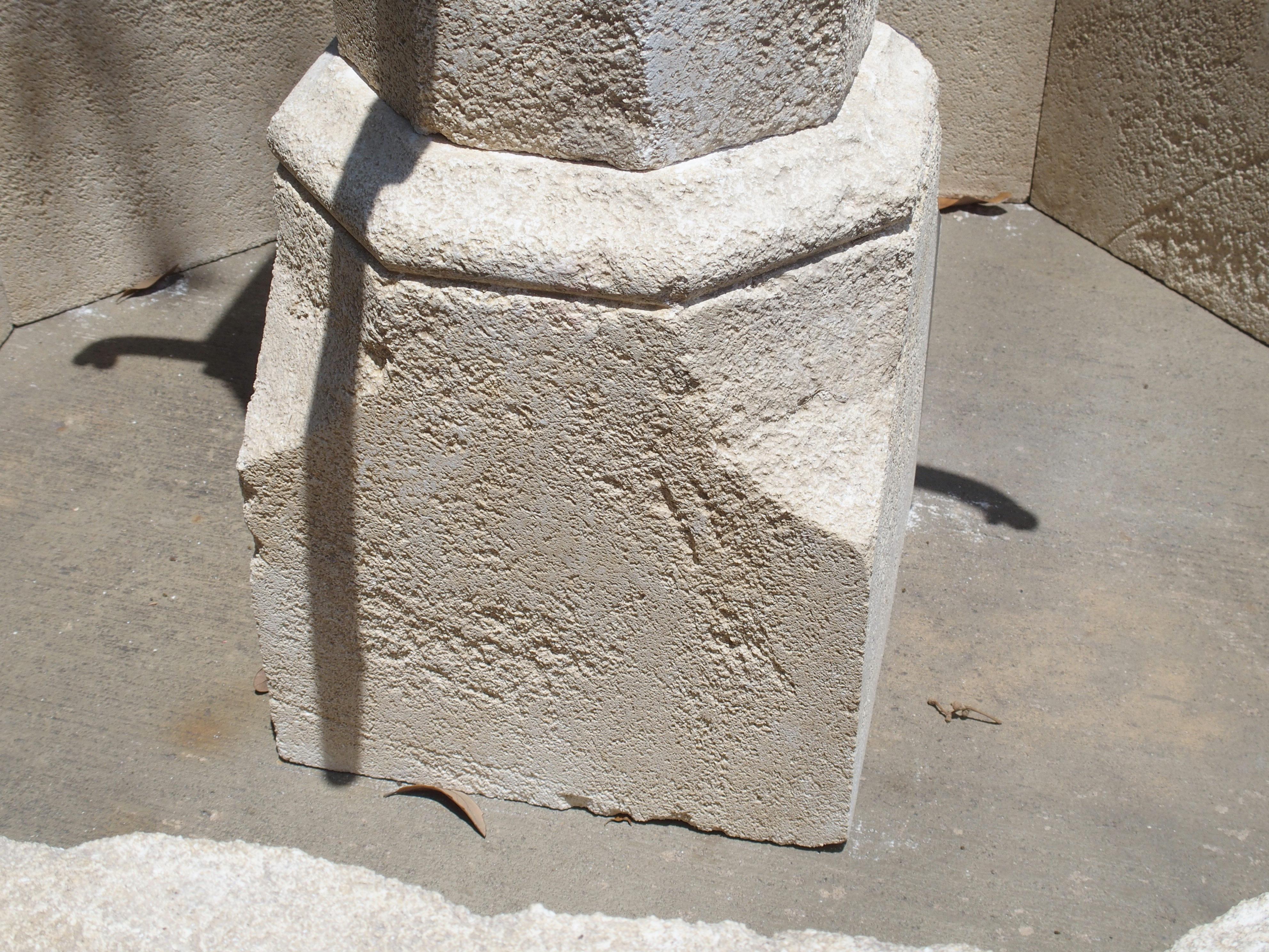 Small Limestone Center Village Fountain from Provence, France 2