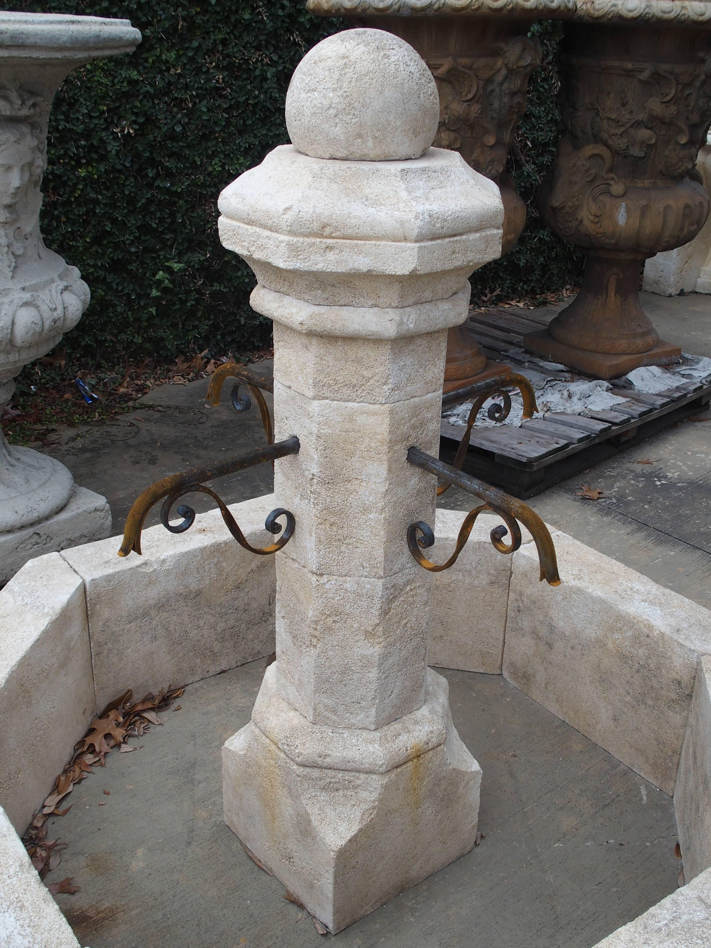 French Small Limestone Center Village Fountain from Provence, France