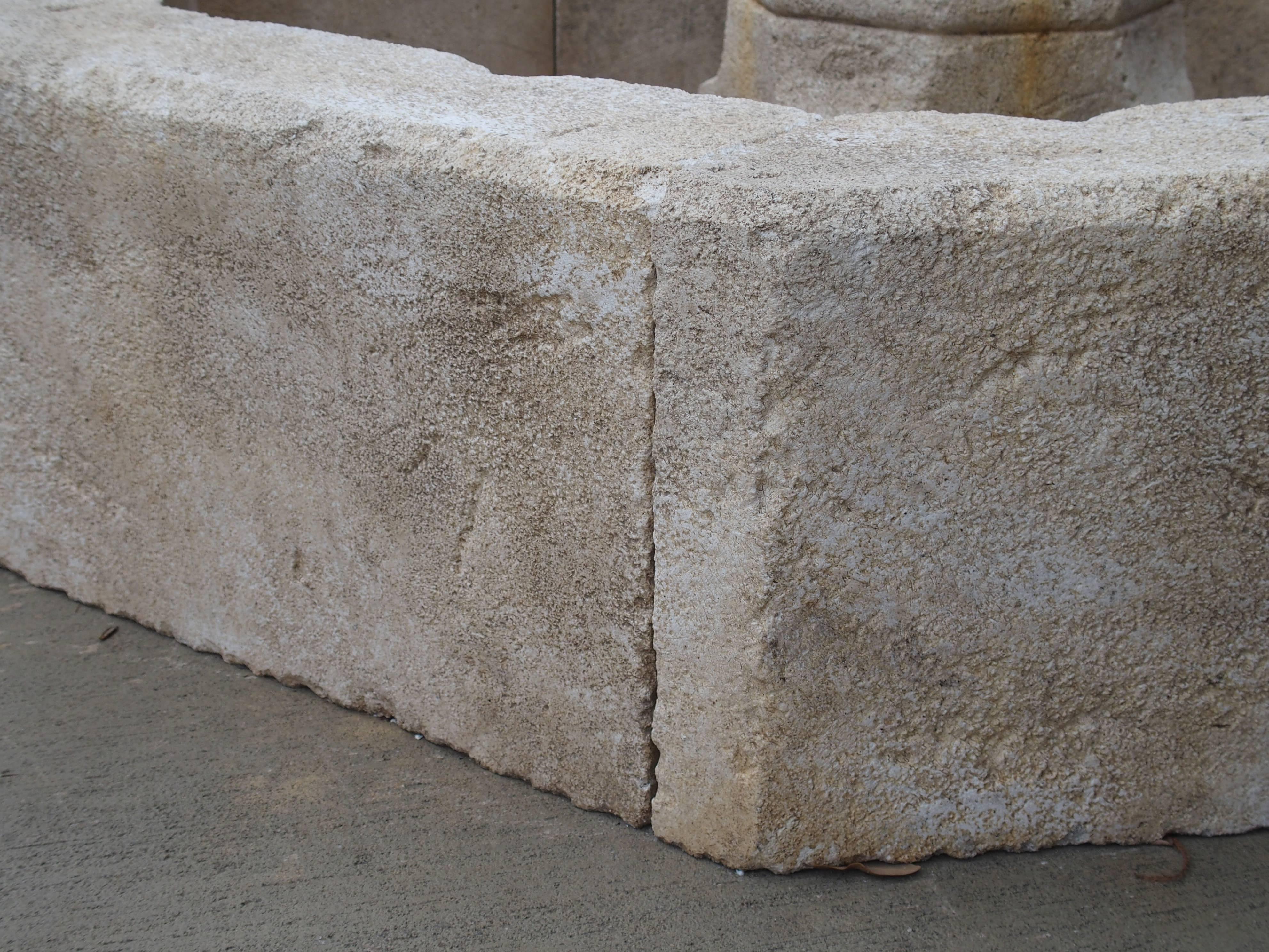 Contemporary Small Limestone Center Village Fountain from Provence, France