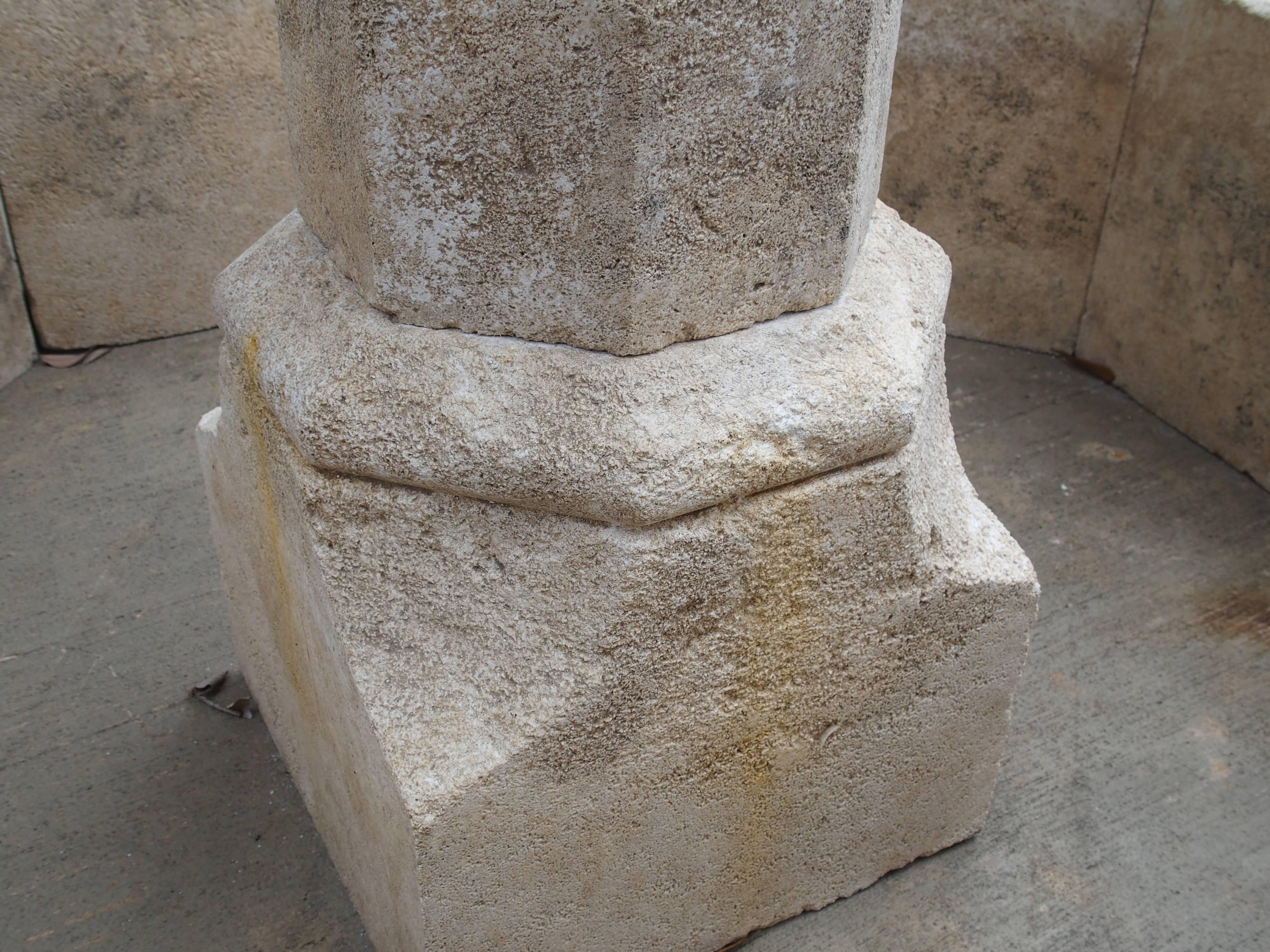 Small Limestone Center Village Fountain from Provence, France 1