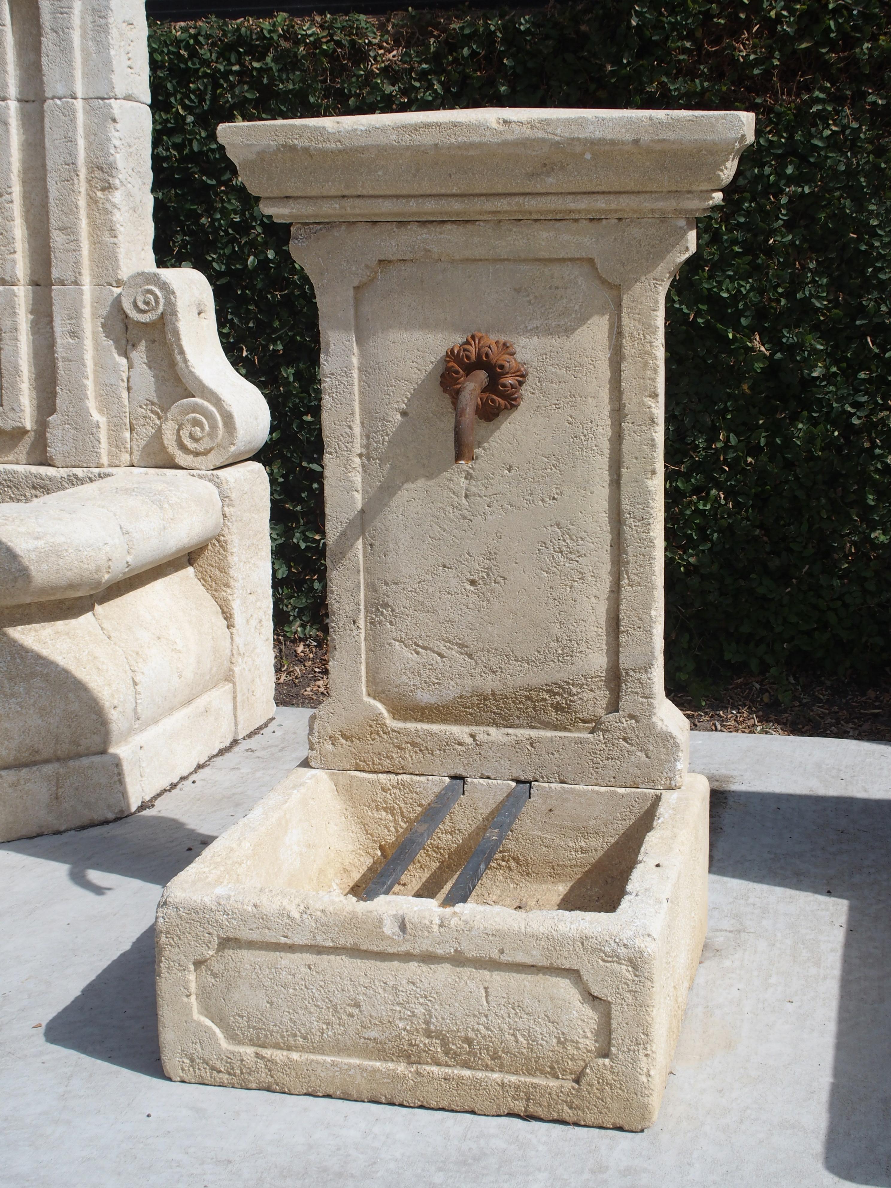 French Small Limestone Wall Fountain from Provence, France