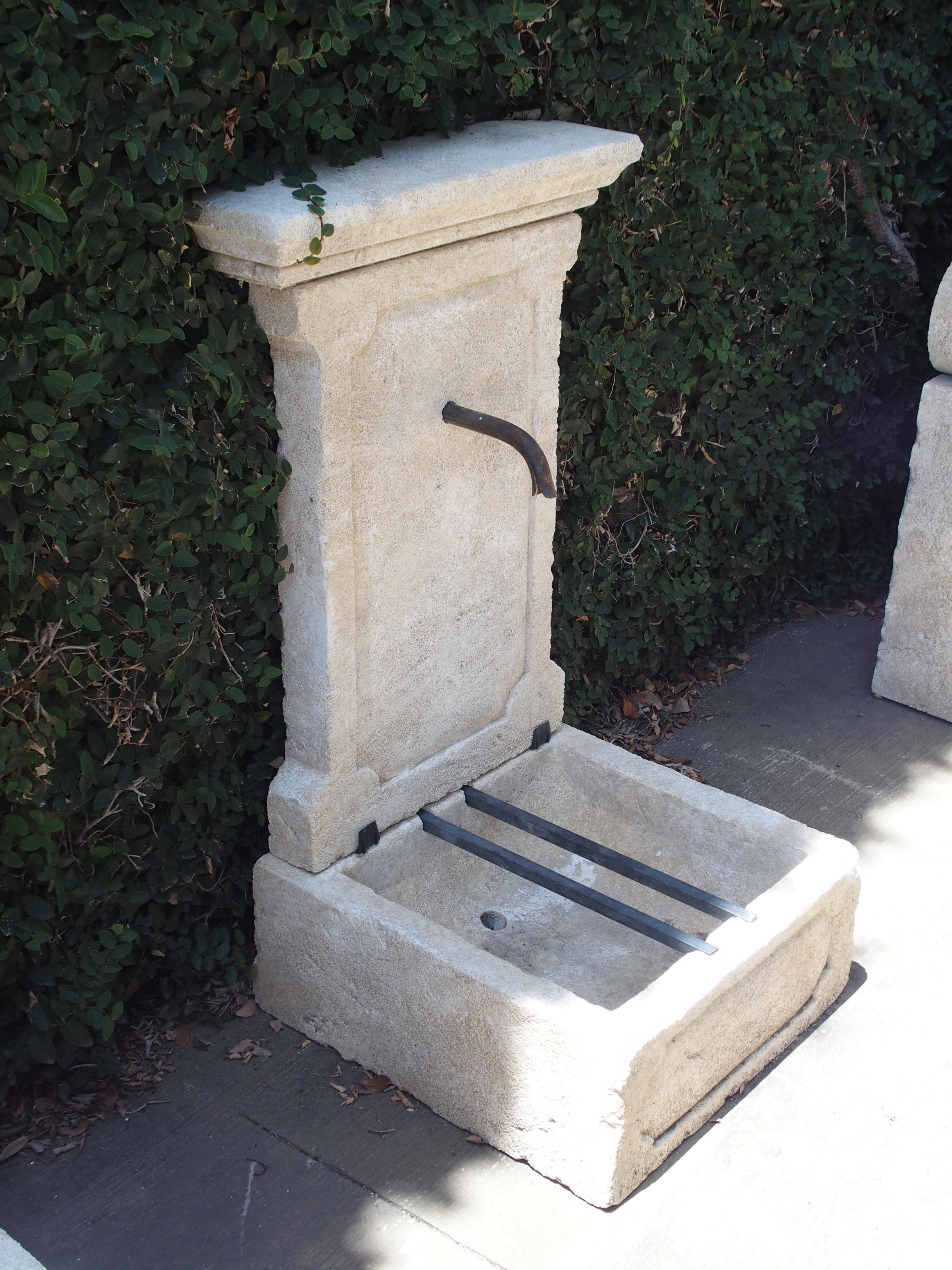 Contemporary Small Limestone Wall Fountain from Provence, France