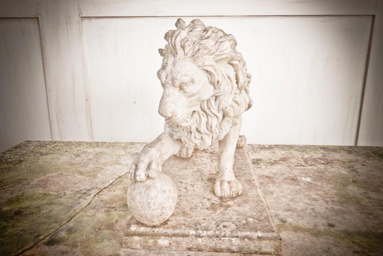 Small Lion Resin Statue For Sale at 1stDibs