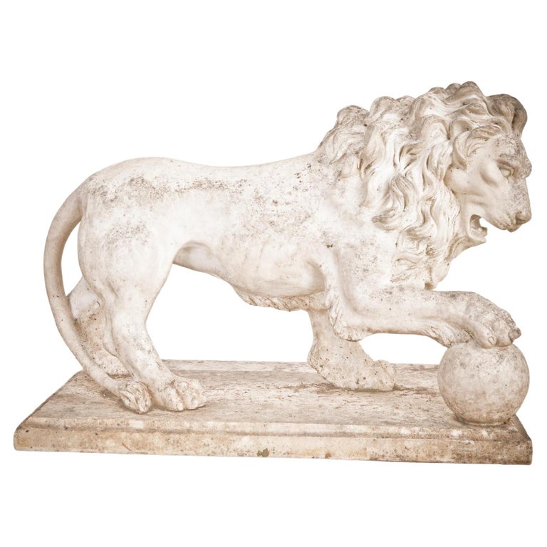 Small Lion Resin Statue at 1stDibs