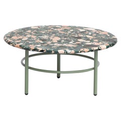 Petite table basse Lira, terrazzo vert et métal, design mexicain contemporain