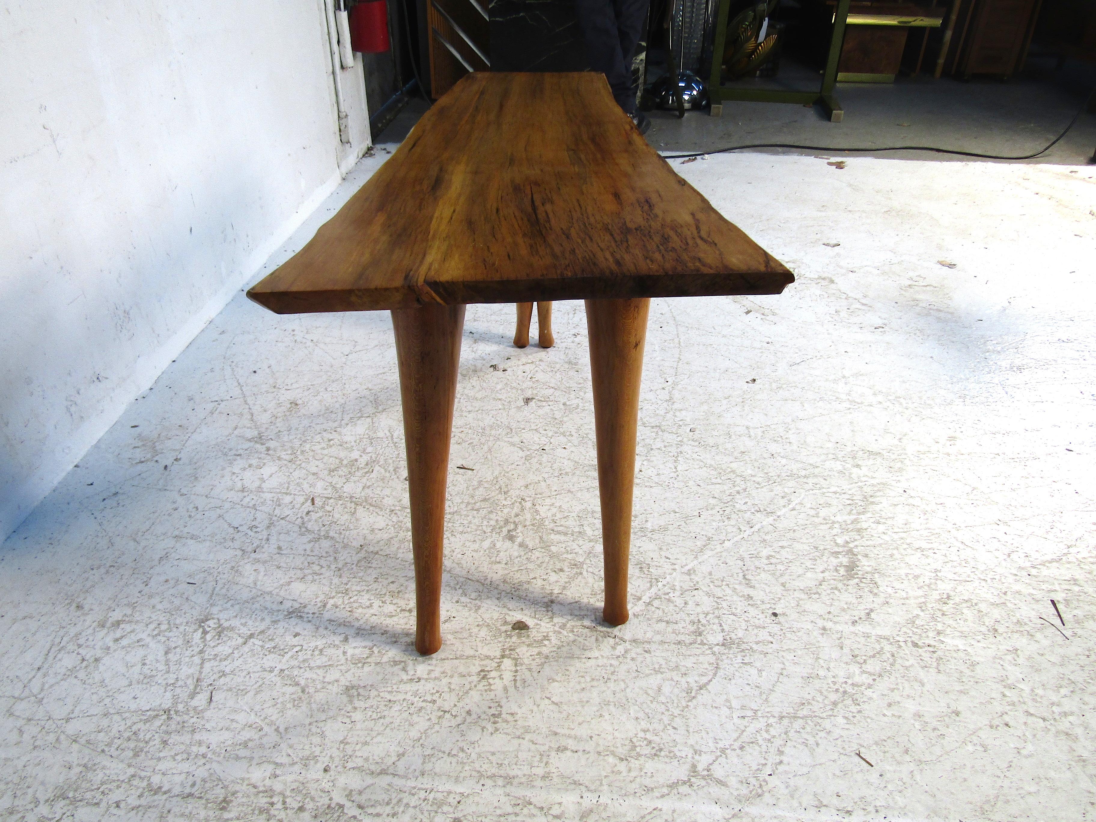 Mid-Century Modern Small Live Edge Maple Coffee Table For Sale