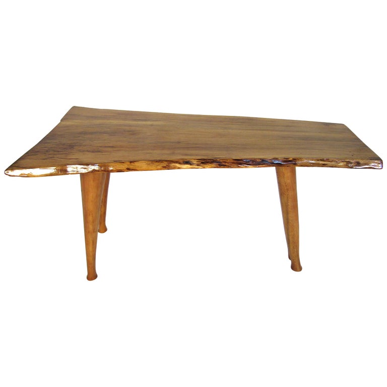 Small Live Edge Maple Coffee Table For Sale at 1stDibs