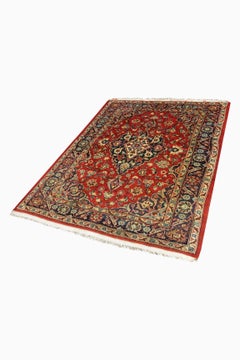 Small Living Area Rug Handwoven Red Oriental Wool Carpet Traditional