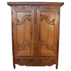 Small Lorraine Wardrobe Early 19th Century In Light Oak, Elm Region