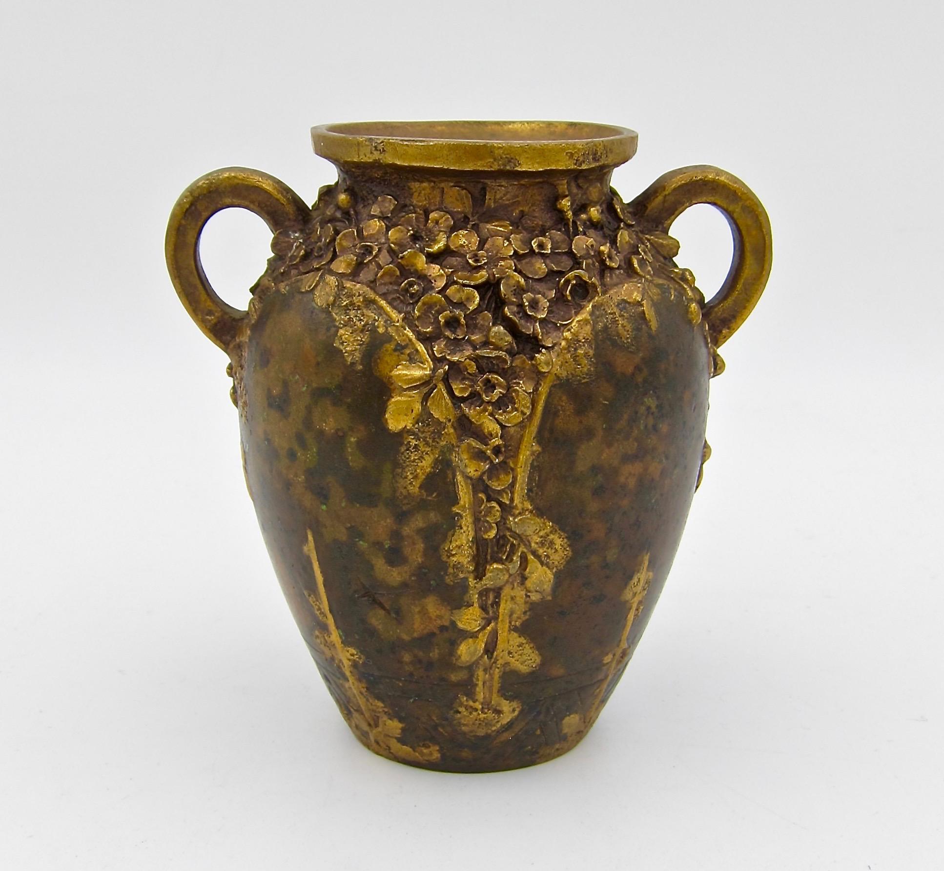 French Small Louchet Paris Gilt Bronze Vase