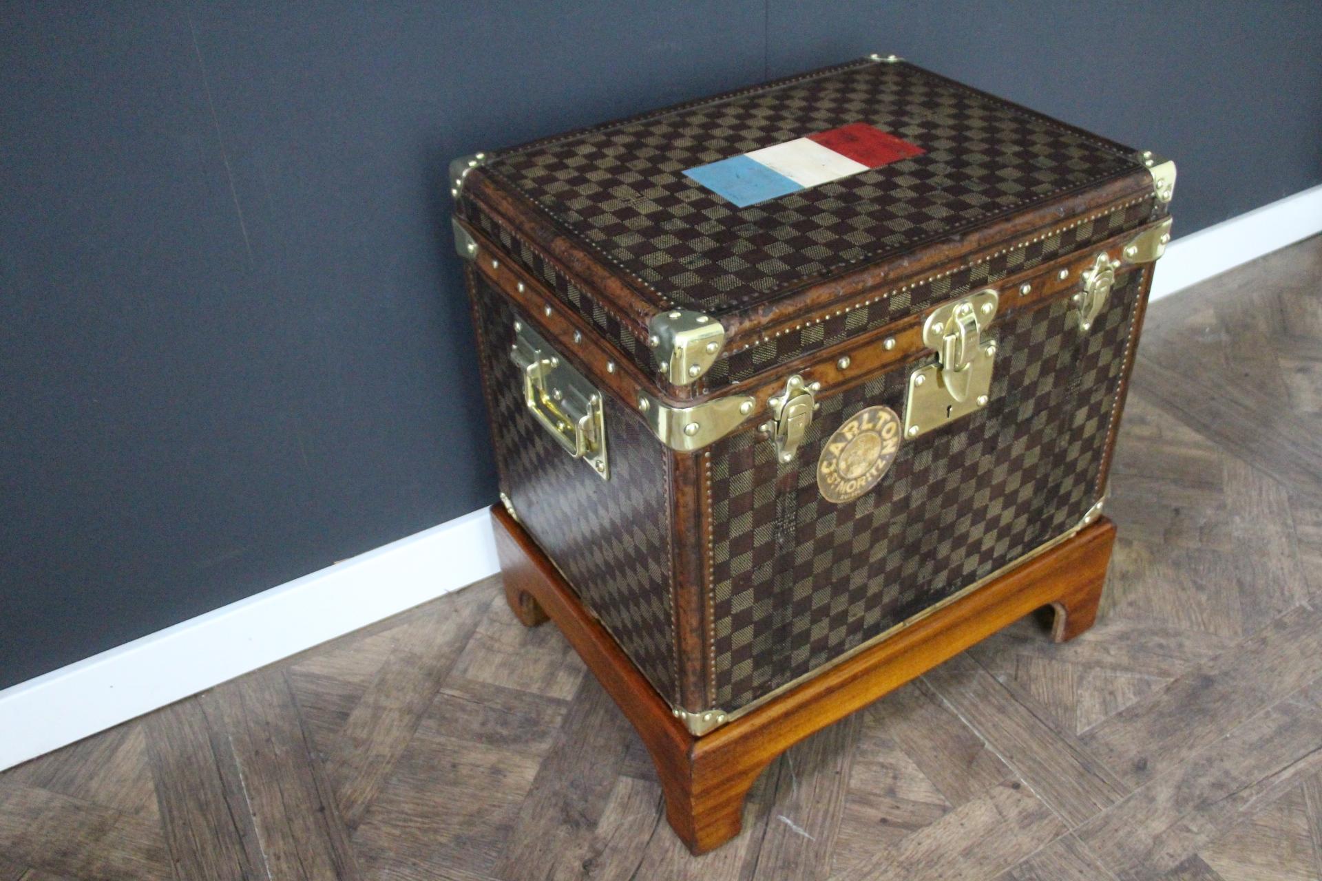 French Small Louis Vuitton Checkers Steamer Trunk, Vuitton Shoe Trunk, Vuitton trunk