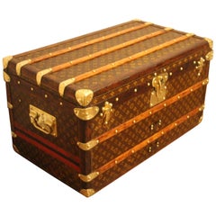 Small Louis Vuitton Stenciled Monogram Steamer Trunk, Small Louis Vuitton Trunk