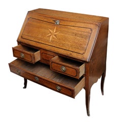 Small Louis XV Oak and Inlaid 18th Century Bureau, circa 1750