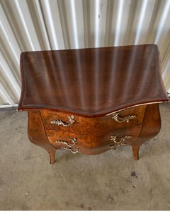 Louis XV Style Burlwood Miniature Chest with Three Drawers, 1970s