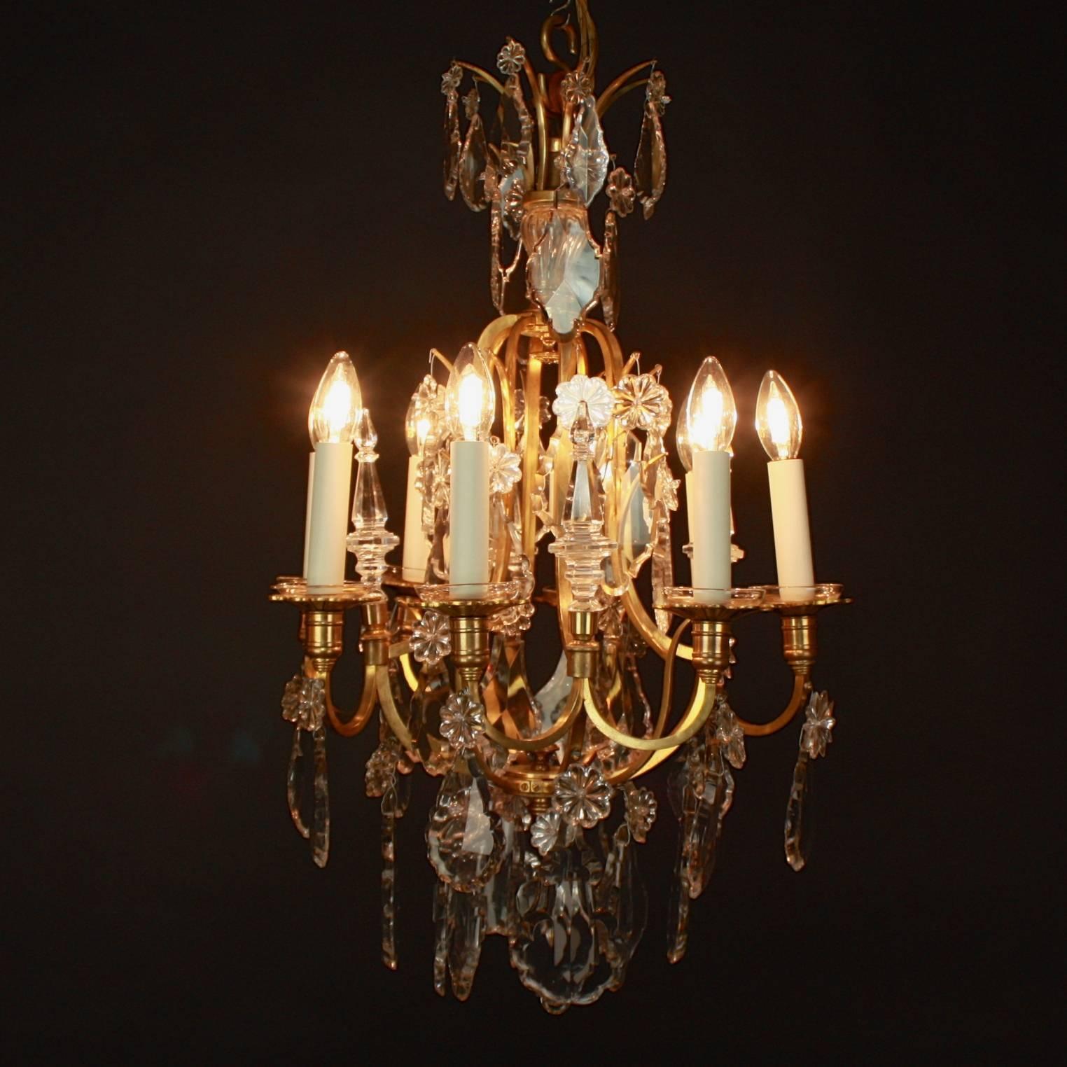 Small Louis XV Style Eight-Light Chandelier, France, circa 1900 1