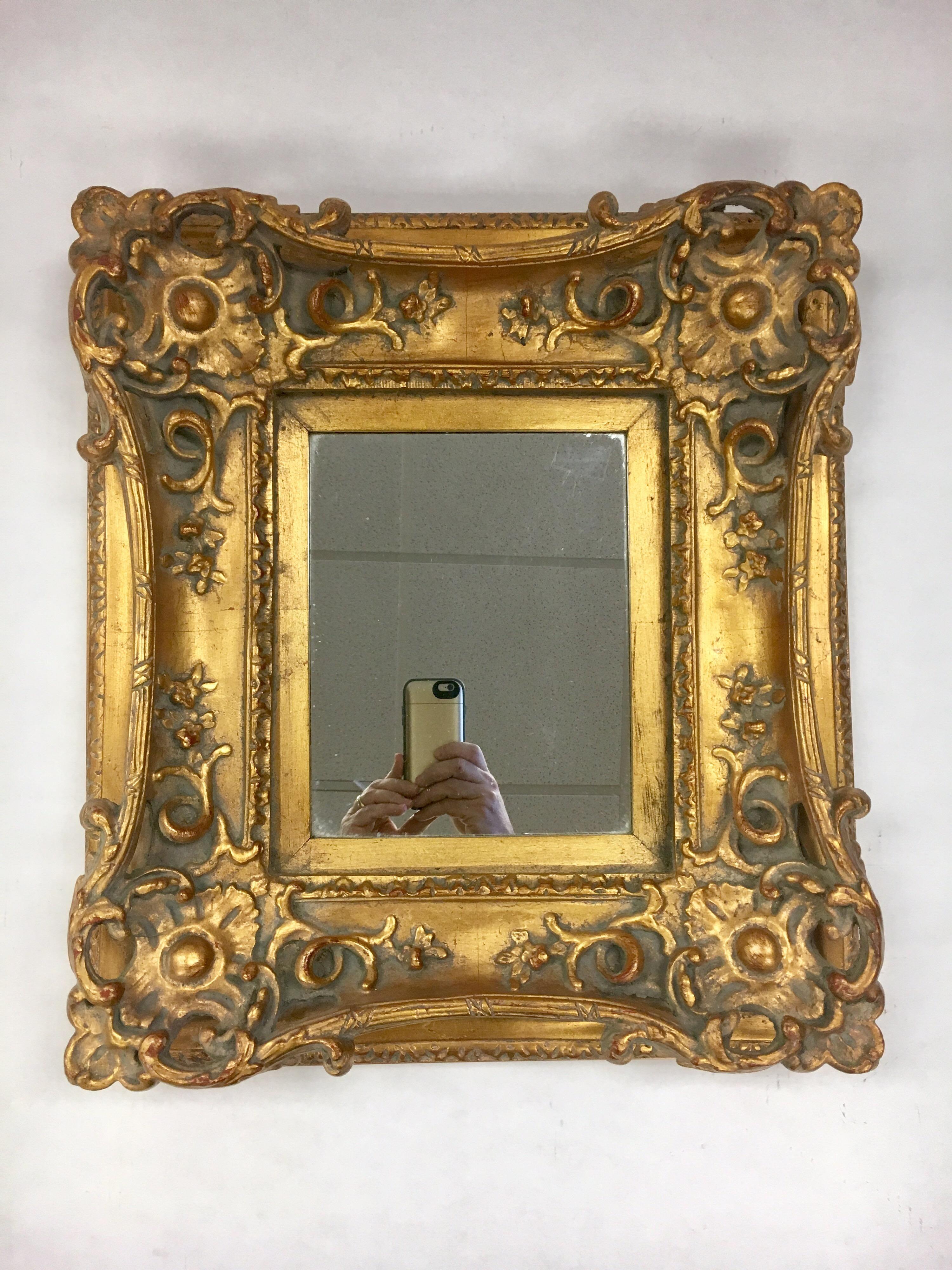 Small Louis XV Style Gilt Composite Giltwood Carved Mirror 5