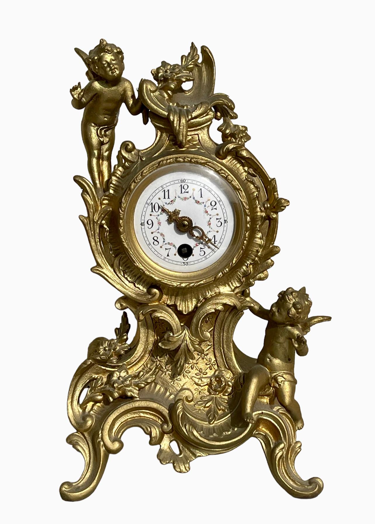20th Century Small Louis XV Style Samac Clock For Sale