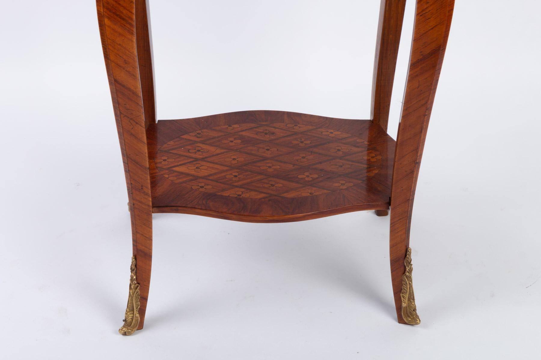 Small Louis XV Style Table in Rosewood Marquetry In Good Condition In Saint-Ouen, FR
