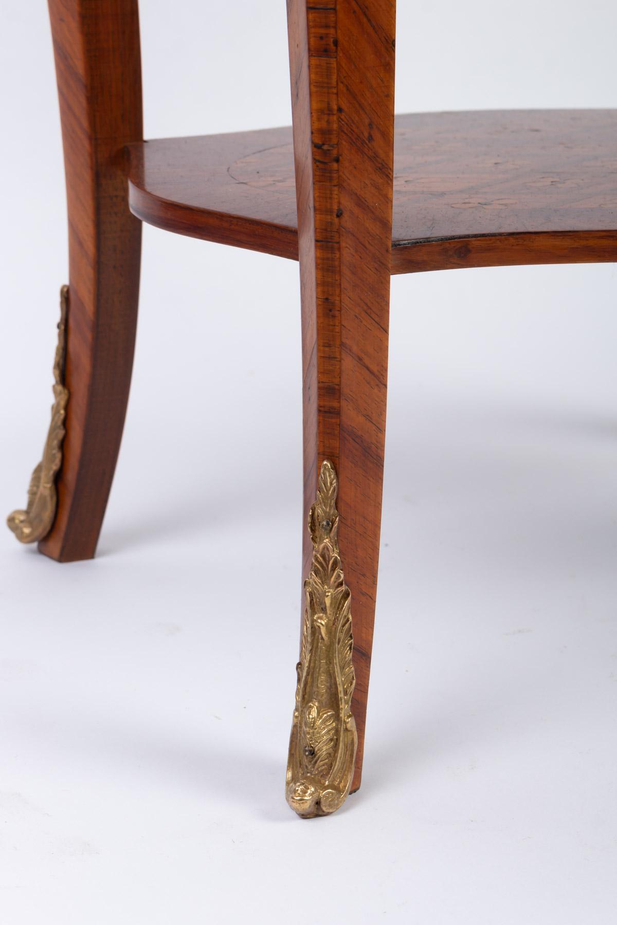 Early 20th Century Small Louis XV Style Table in Rosewood Marquetry