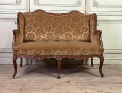Small Louis XV style wingback bench, circa 1880