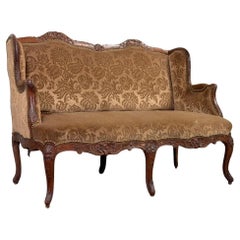 Small Louis XV style wingback bench, circa 1880