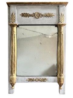 Small Louis XVI period Mirror - grey and gilded painted wood circa 1790