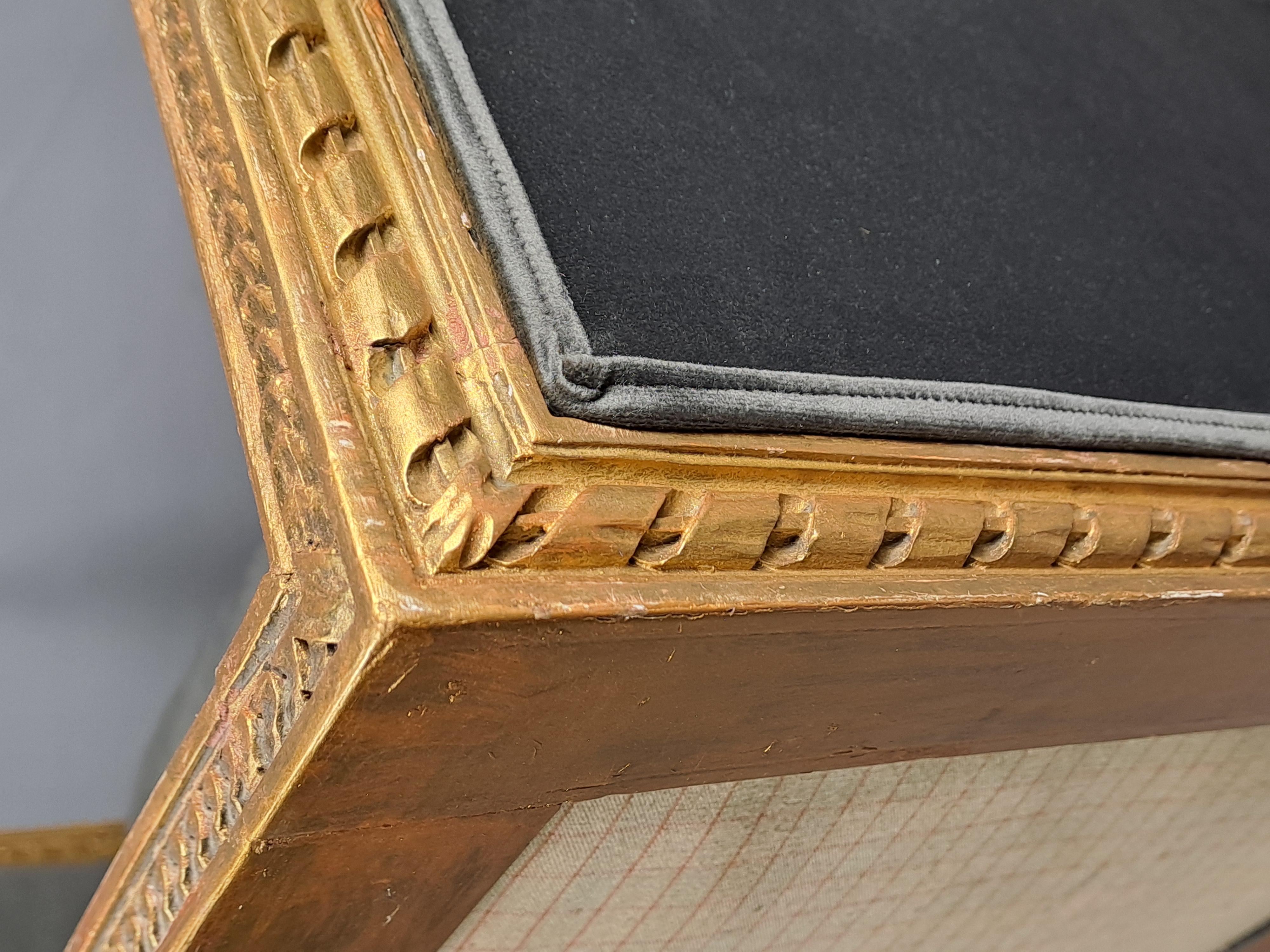 Small Louis XVI Style Bench In Gilded Wood For Sale 7