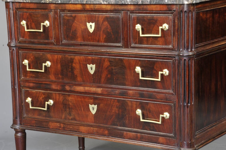 Small Louis XVI Style Commode In Flamed Mahogany - Early XIXth Century ...