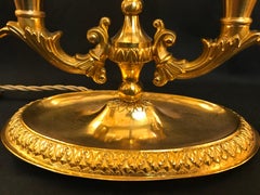 Small Louis XVI Style Gilt Bronze and Tole Bouillotte By Gherardo Degli Albizzi