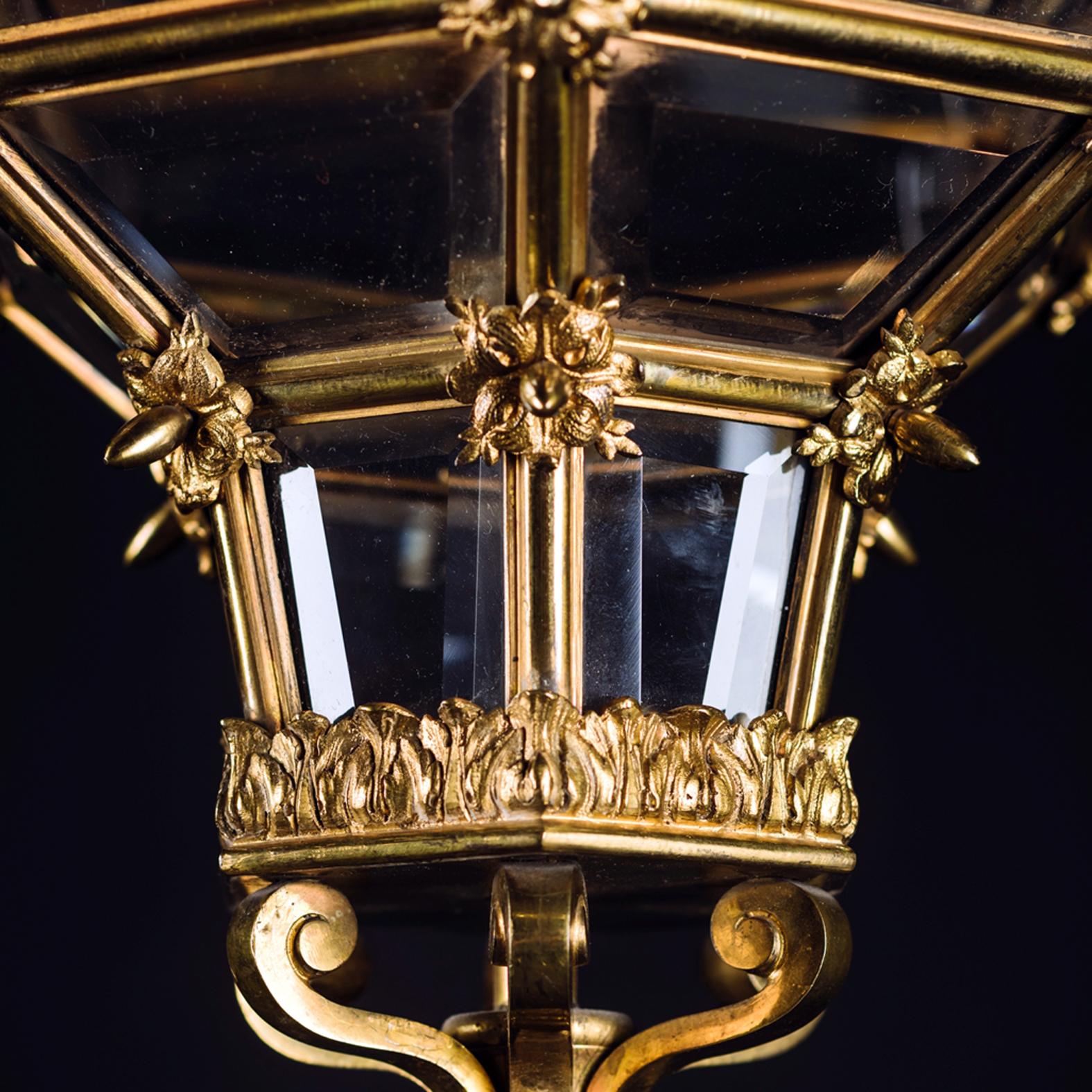 French Small Louis XVI Style Gilt-Bronze Lantern For Sale