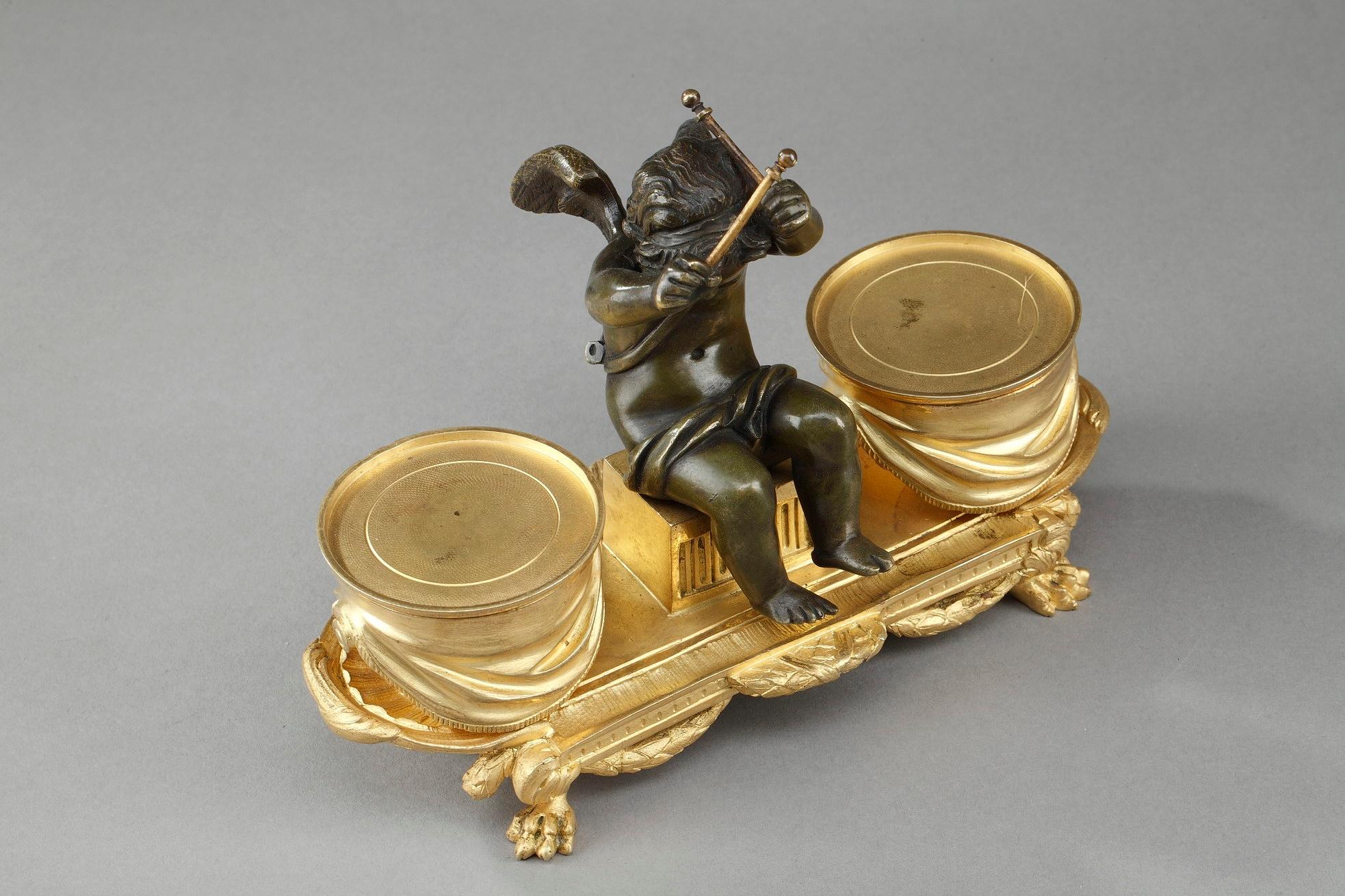 French Small Louis XVI-Style Inkwell 