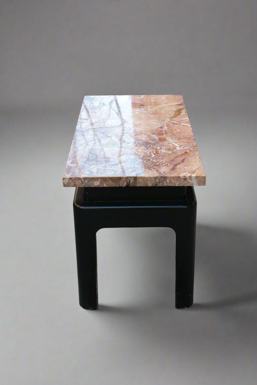 American Small Low Marble-Top Side Table For Sale
