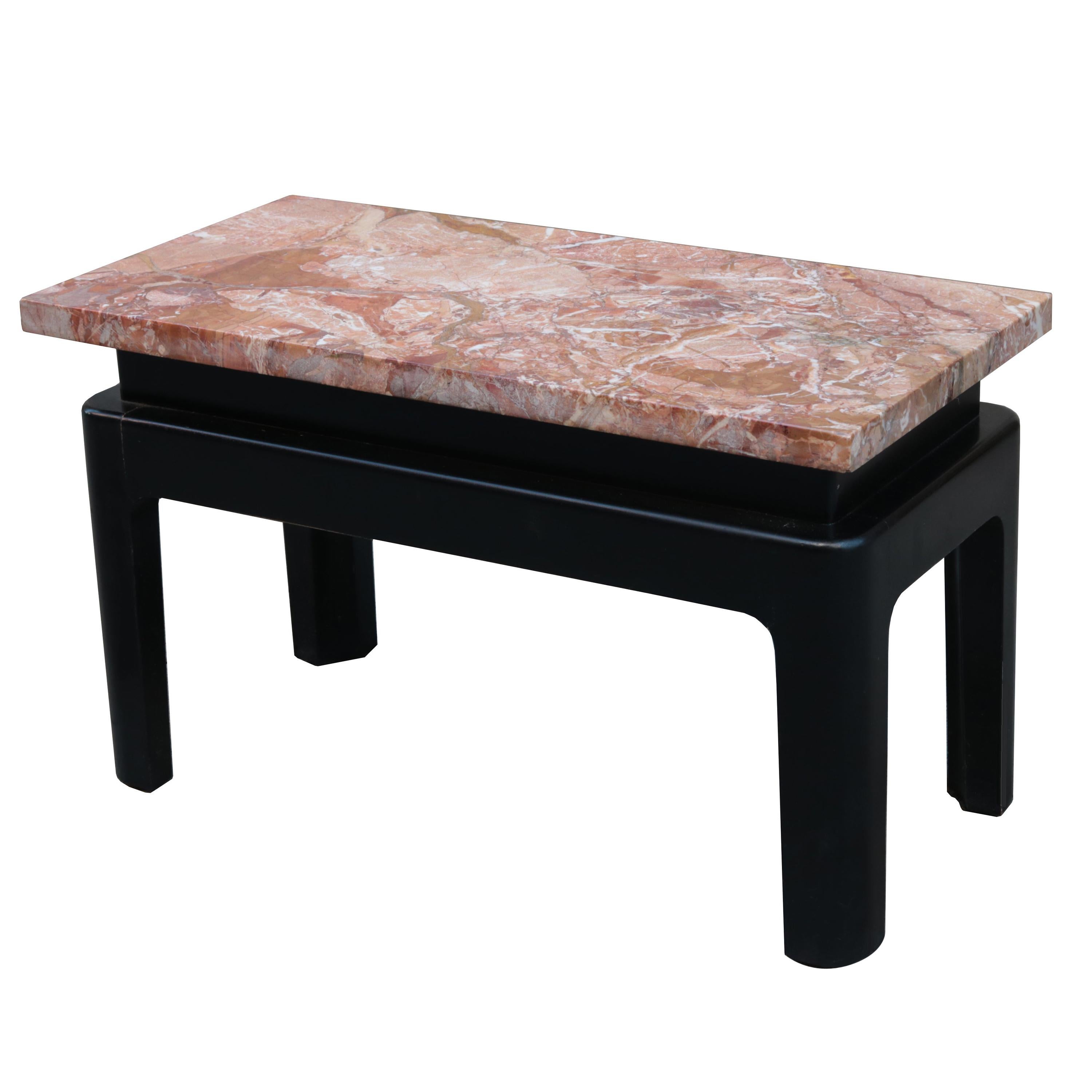 Small Low Marble-Top Side Table For Sale