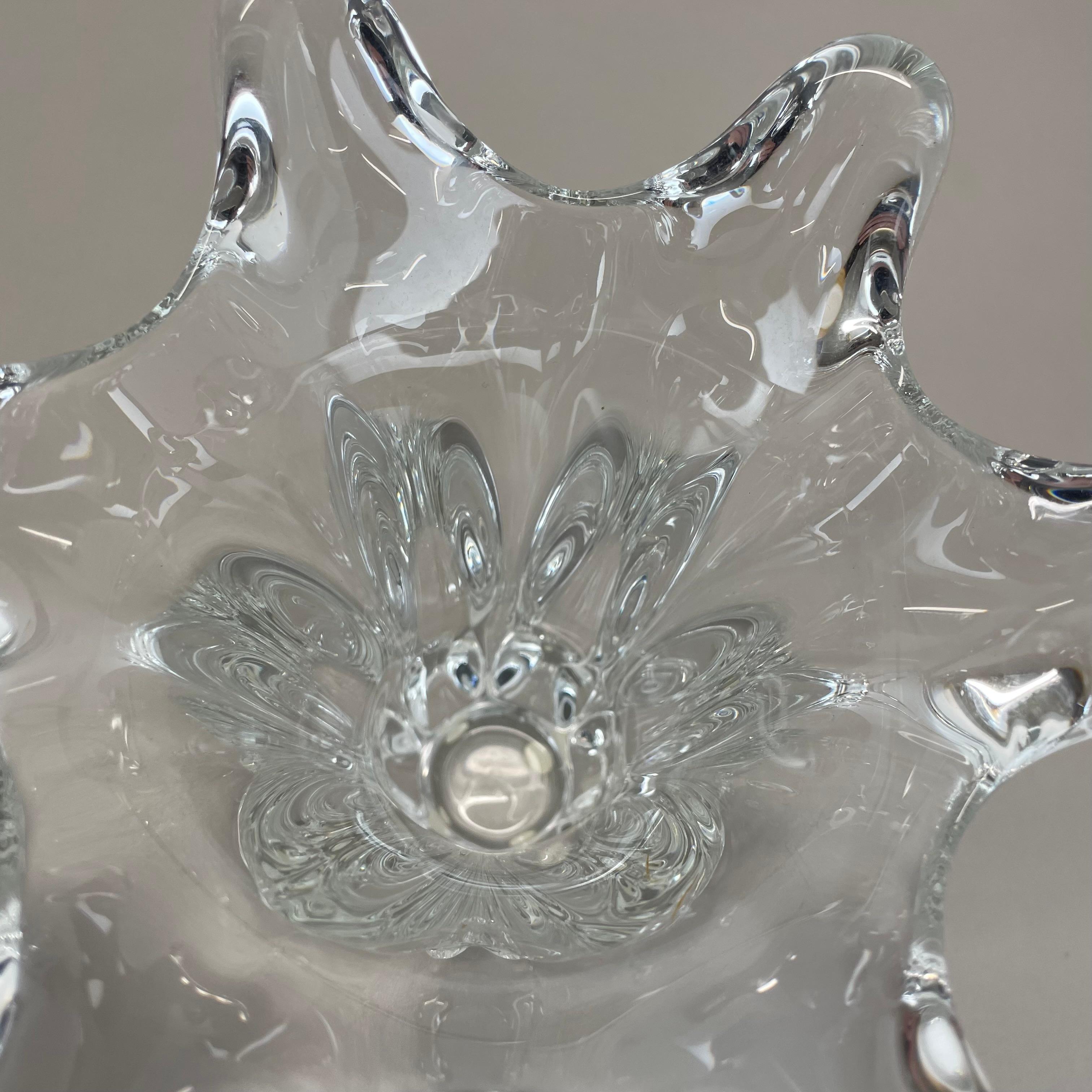 small lucid 21cm Floral bubble Crystal Glass Vase by Art Vannes, France, 1970s For Sale 8