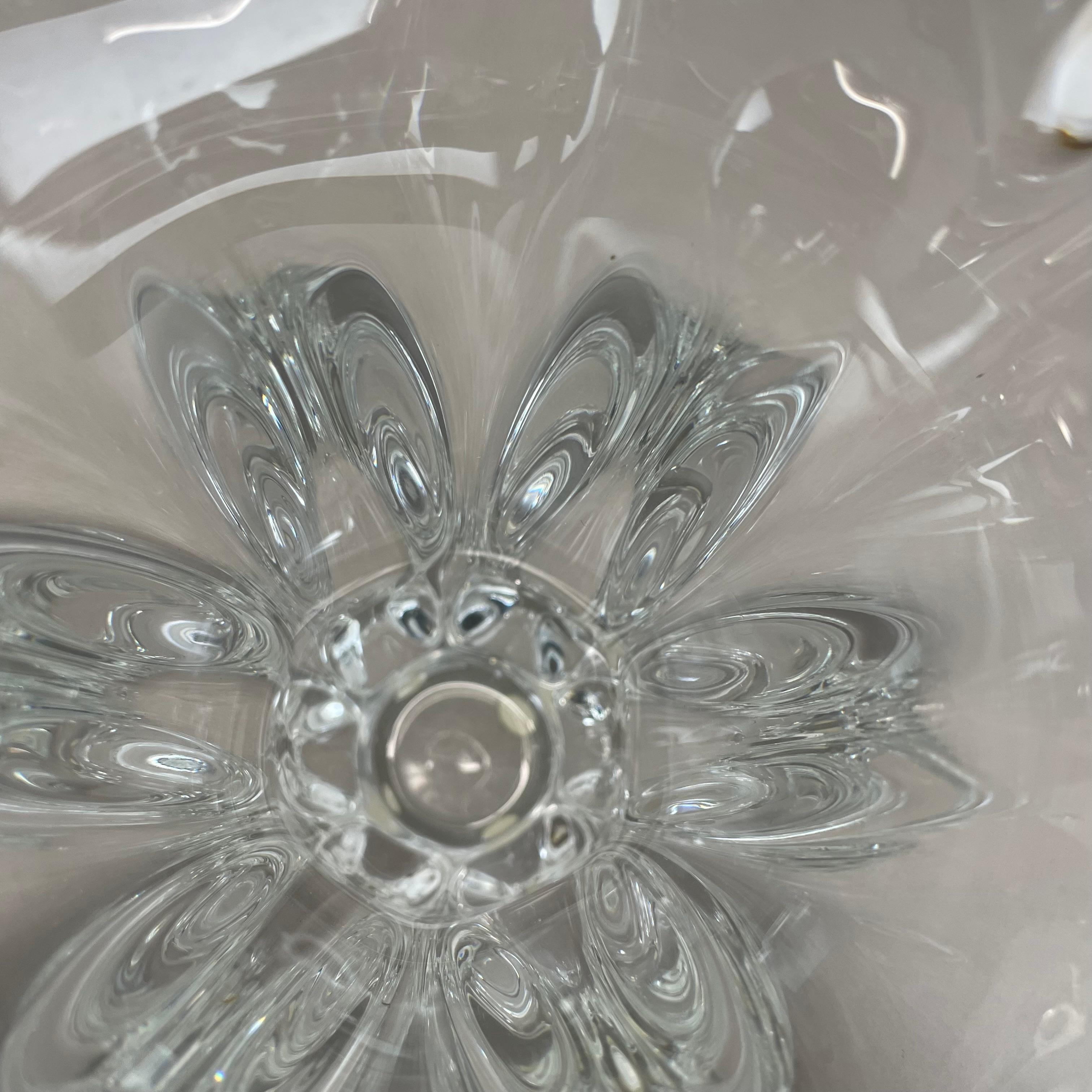 small lucid 21cm Floral bubble Crystal Glass Vase by Art Vannes, France, 1970s For Sale 9