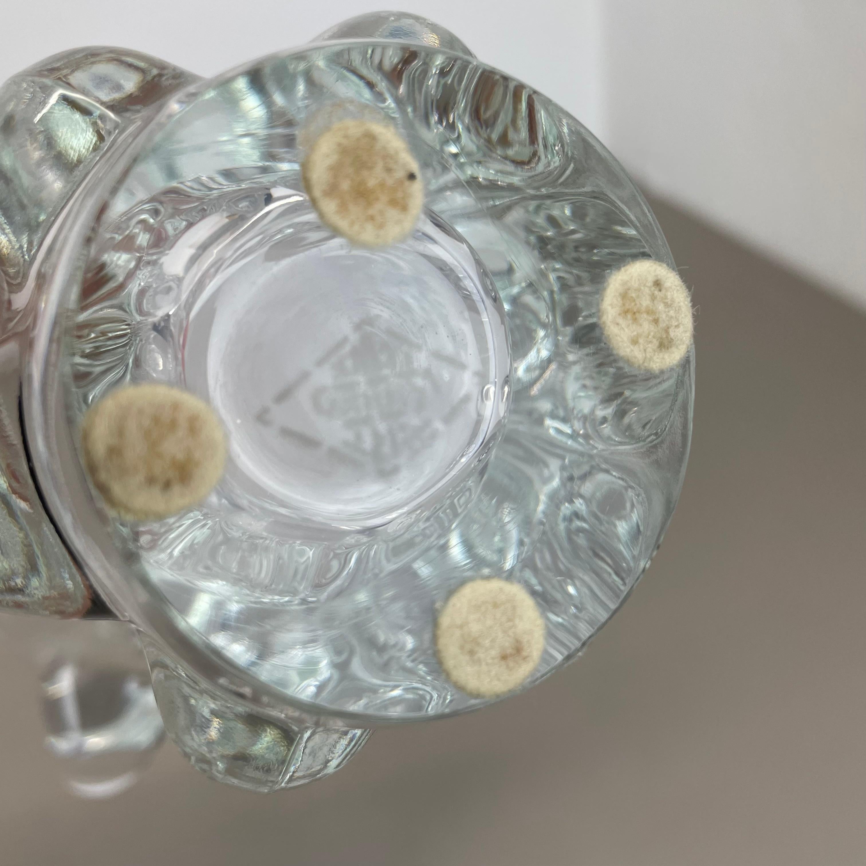 small lucid 21cm Floral bubble Crystal Glass Vase by Art Vannes, France, 1970s For Sale 13