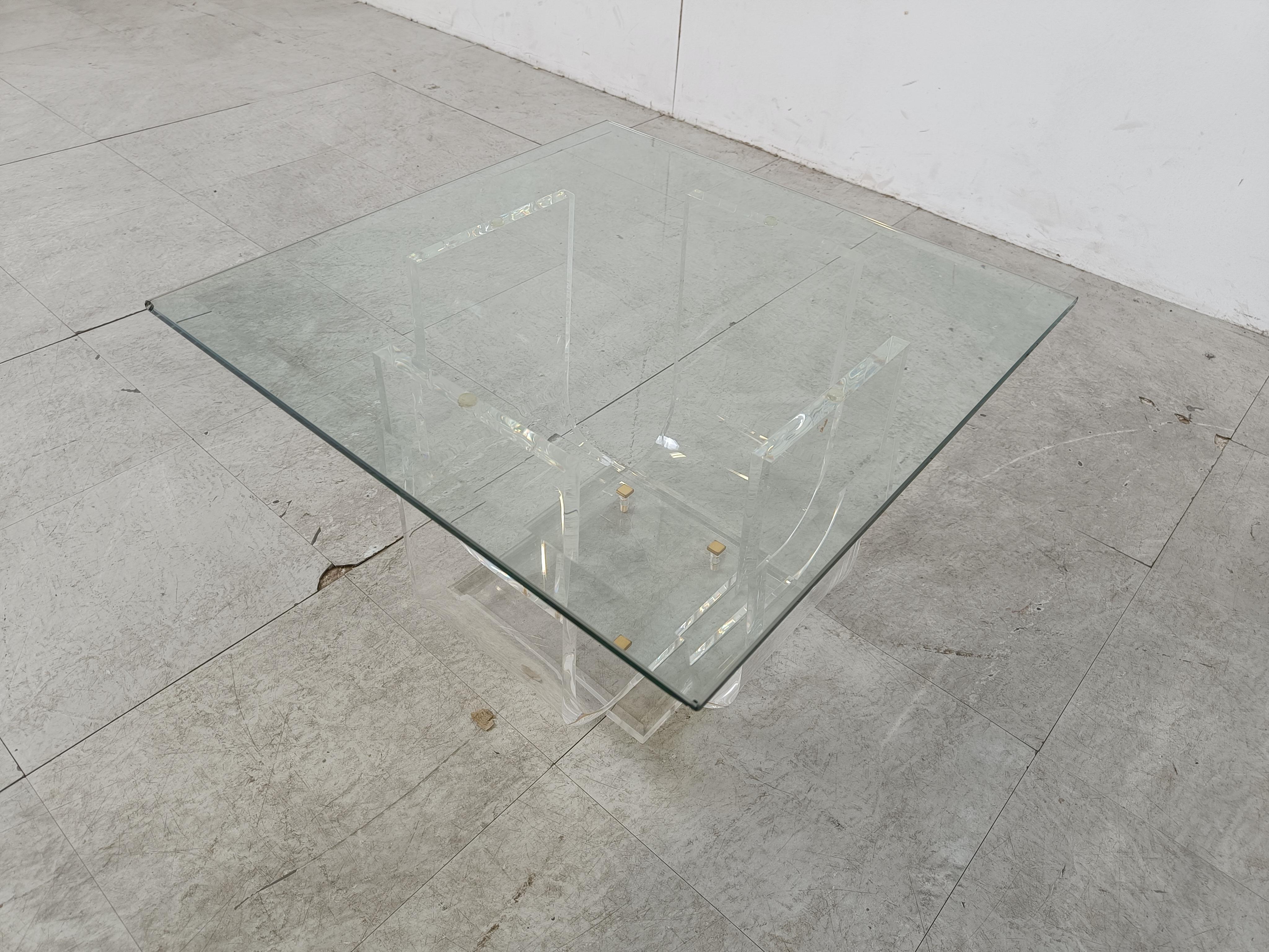 Belgian Small lucite coffee table or side table, 1970s For Sale