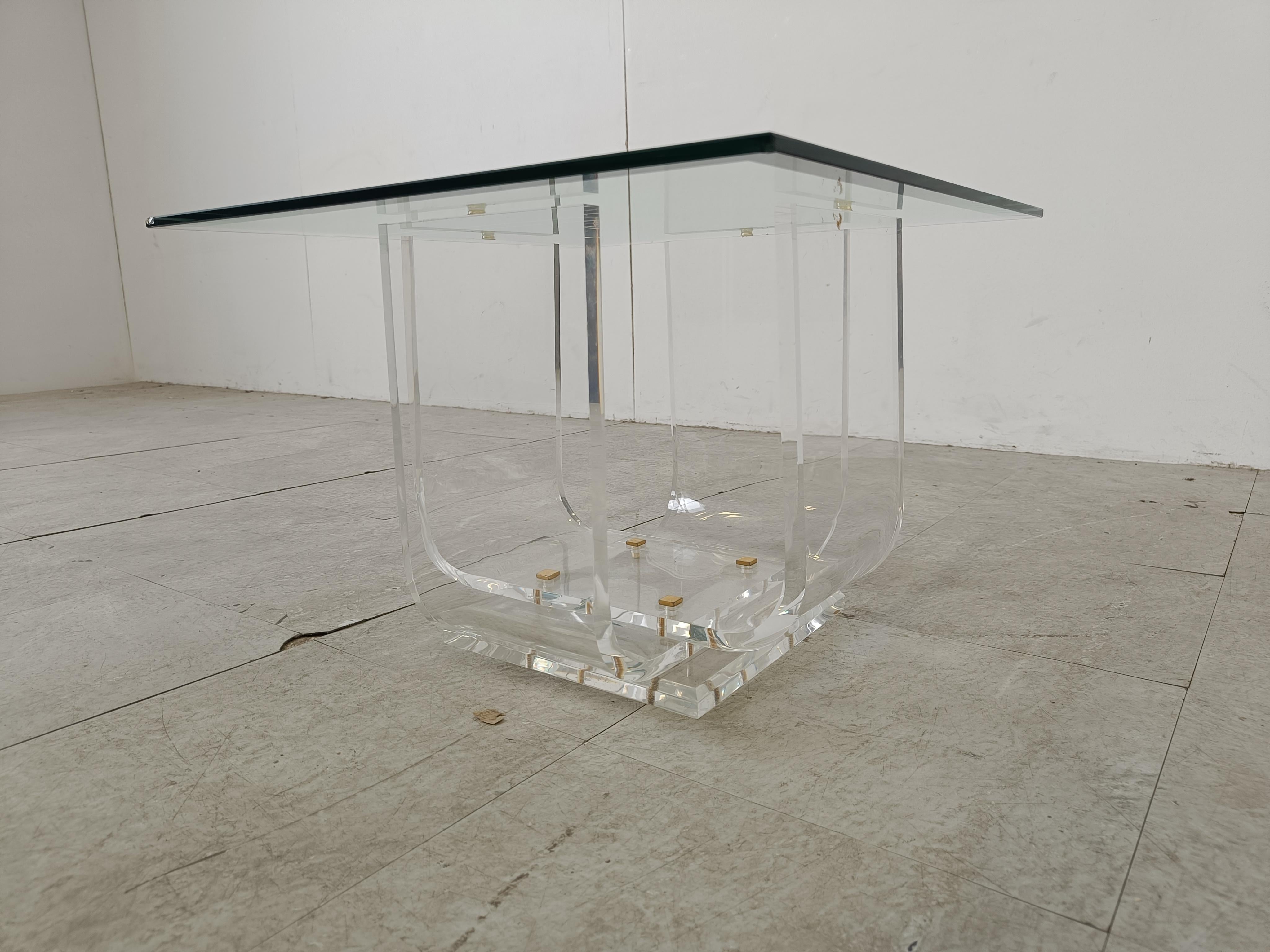 Late 20th Century Small lucite coffee table or side table, 1970s For Sale