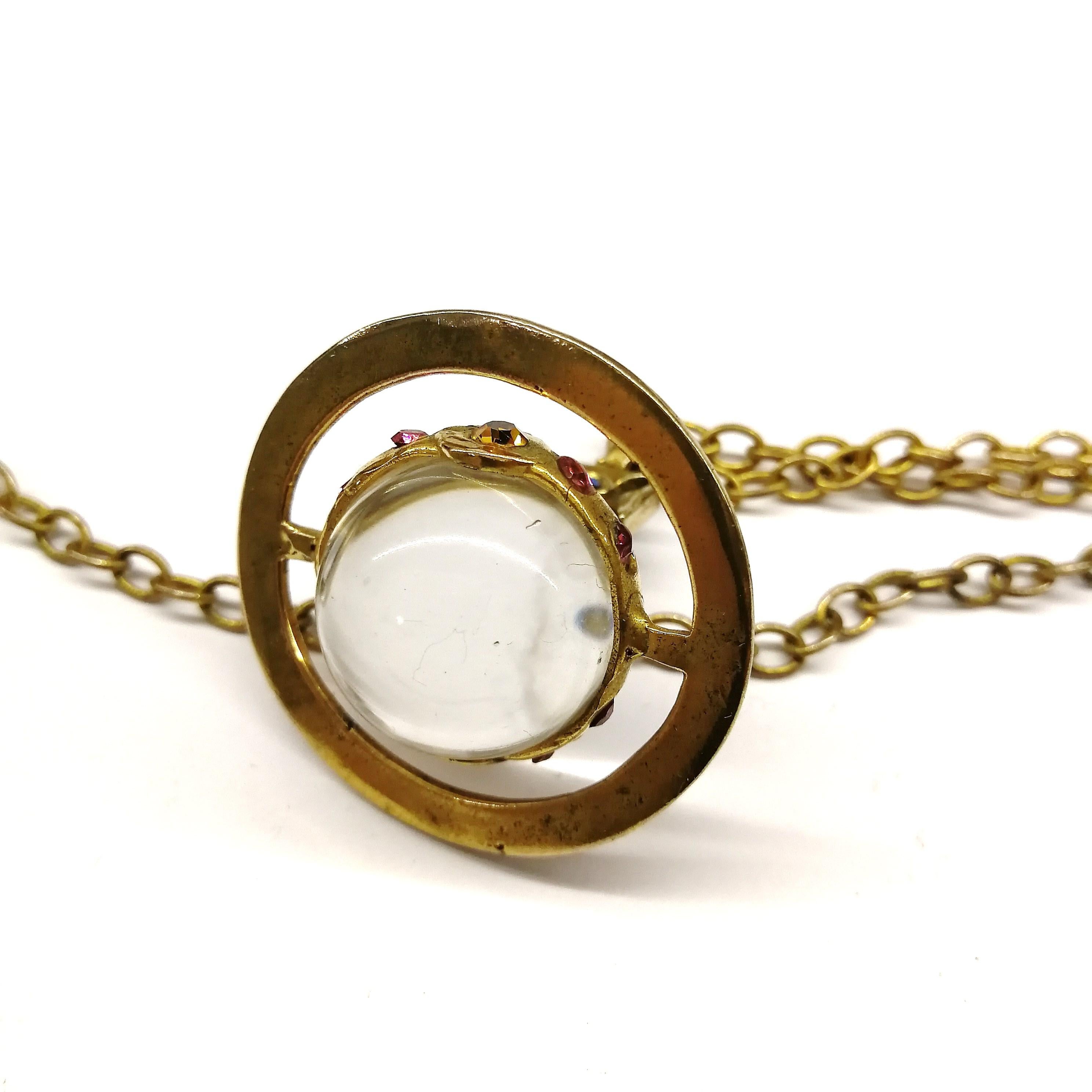 Small lucite, gilt metal and coloured paste 'orb' pendant, V Westwood, 1980s 1