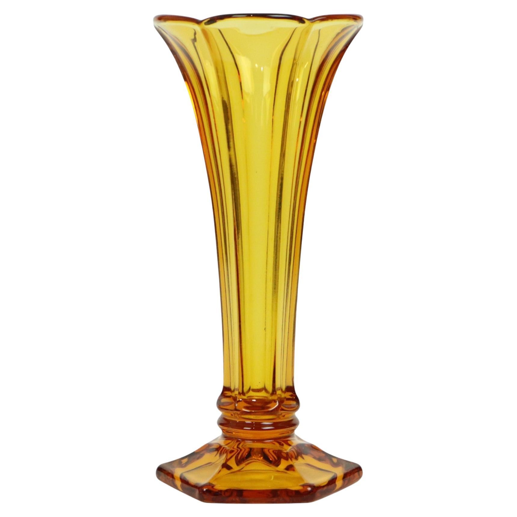 Piccolo vaso Luxval Amber Américain 1935 VSL Art Deco